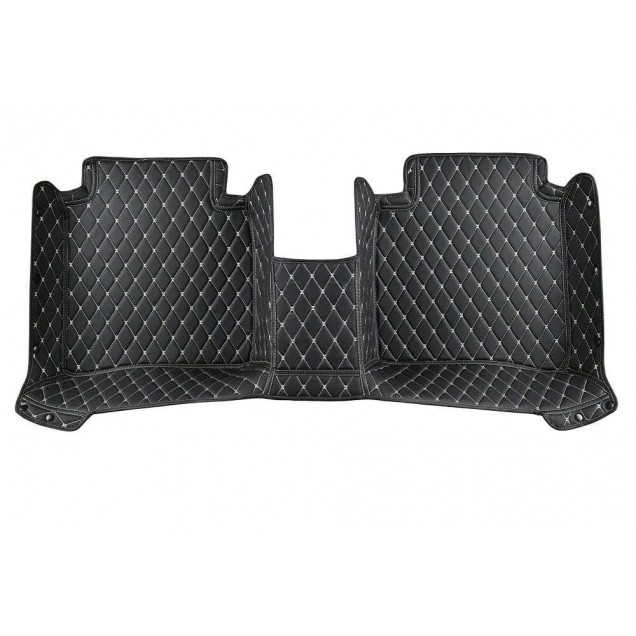 Shop Black and Beige Stitching Luxury Leather Diamond Car Floor Mats Shop Black and Beige Stitching Luxury Leather Diamond Car Floor Mats