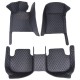 Shop Black and Blue Stitching Luxury Leather Diamond Car Floor Mats