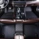 Shop Black and Blue Stitching Luxury Leather Diamond Car Floor Mats Shop Black and Blue Stitching Luxury Leather Diamond Car Floor Mats