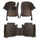 Shop Black and Orange Stitching Luxury Leather Diamond Car Floor Mats