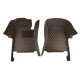 Shop Black and Orange Stitching Luxury Leather Diamond Car Floor Mats
