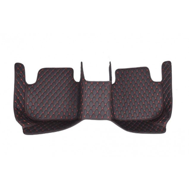 Shop Black and Red Stitching Luxury Leather Diamond Car Floor Mats Shop Black and Red Stitching Luxury Leather Diamond Car Floor Mats