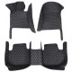 Shop Black and White Stitching Luxury Leather Diamond Car Floor Mats Shop Black and White Stitching Luxury Leather Diamond Car Floor Mats