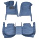 Shop Blue Luxury Leather Diamond Car Floor Mats