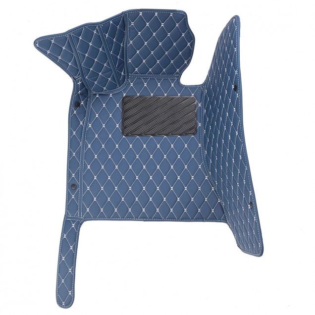 Shop Blue Luxury Leather Diamond Car Floor Mats