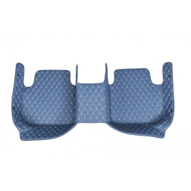 Shop Blue Luxury Leather Diamond Car Floor Mats