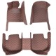 Shop Dark Brown Luxury Leather Diamond Car Floor Mats Shop Dark Brown Luxury Leather Diamond Car Floor Mats