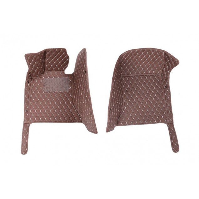 Shop Dark Brown Luxury Leather Diamond Car Floor Mats Shop Dark Brown Luxury Leather Diamond Car Floor Mats