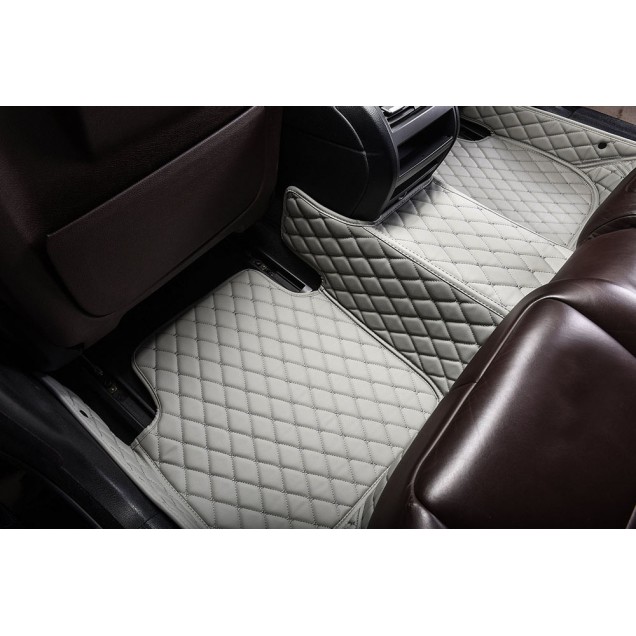 Shop Grey Luxury Leather Diamond Car Floor Mats Shop Grey Luxury Leather Diamond Car Floor Mats