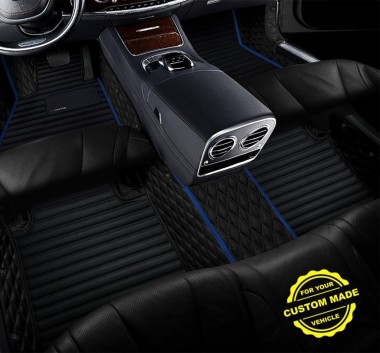Shop Dark Blue Hybrid Line Series Premium Car Floor Mats