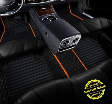 Shop Orange Hybrid Line Series Premium Car Floor Mats