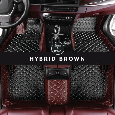 Shop Black and Brown Hybrid Mode Premium Diamond Car Floor Mats