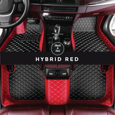 Shop Black and Red Hybrid Mode Premium Diamond Car Floor Mats