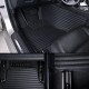 Shop Black Luxury Leather Stripe Car Floor Mats