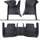 Shop Black Luxury Leather Stripe Car Floor Mats