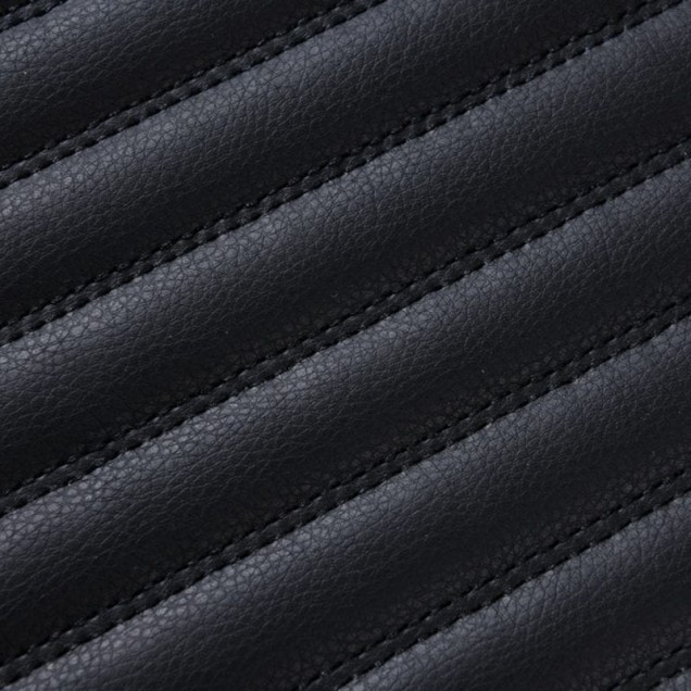 Shop Black Luxury Leather Stripe Car Floor Mats