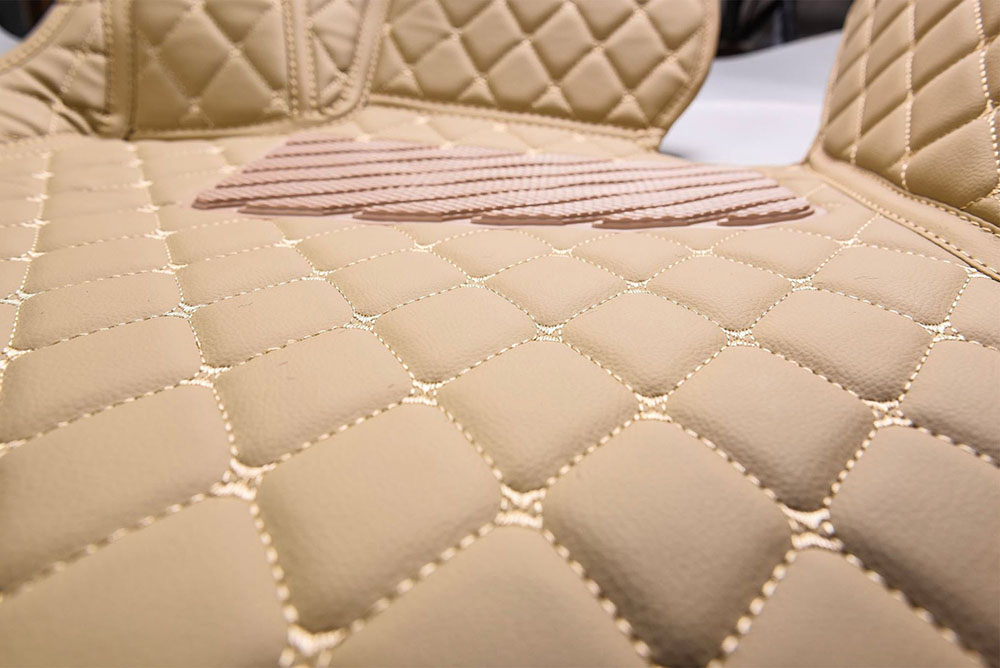 Shop Beige Luxury Leather Diamonds Car Floor Mats