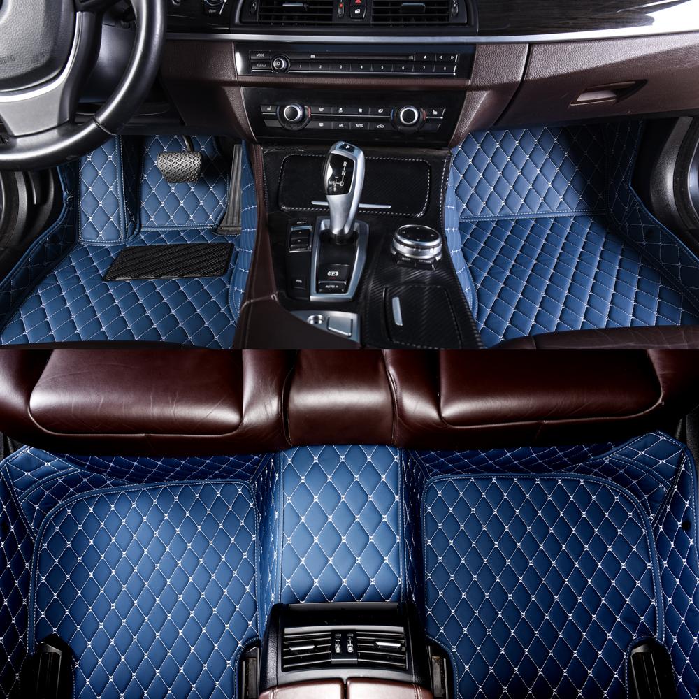 Shop Blue Luxury Leather Diamond Car Mats