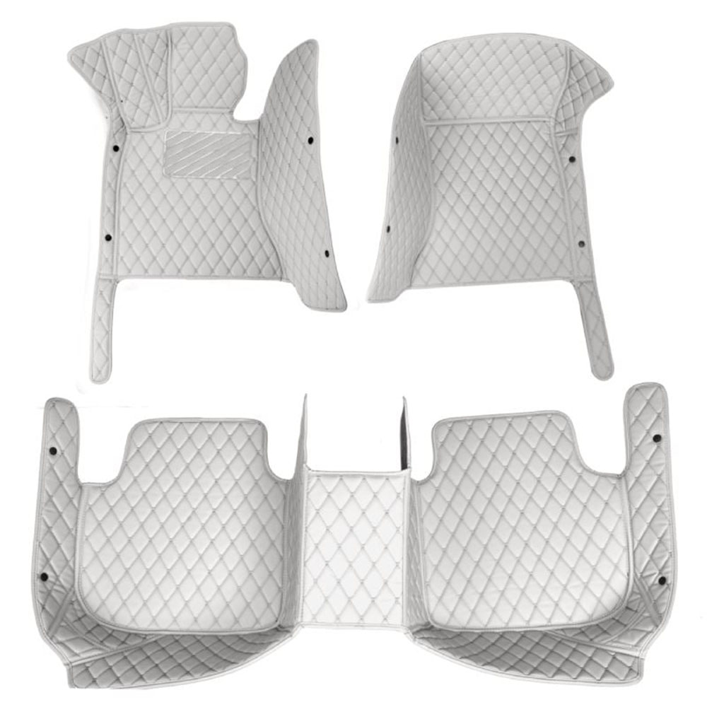 Grey Luxury Leather Diamond Car Mats for Jaguar I-pace