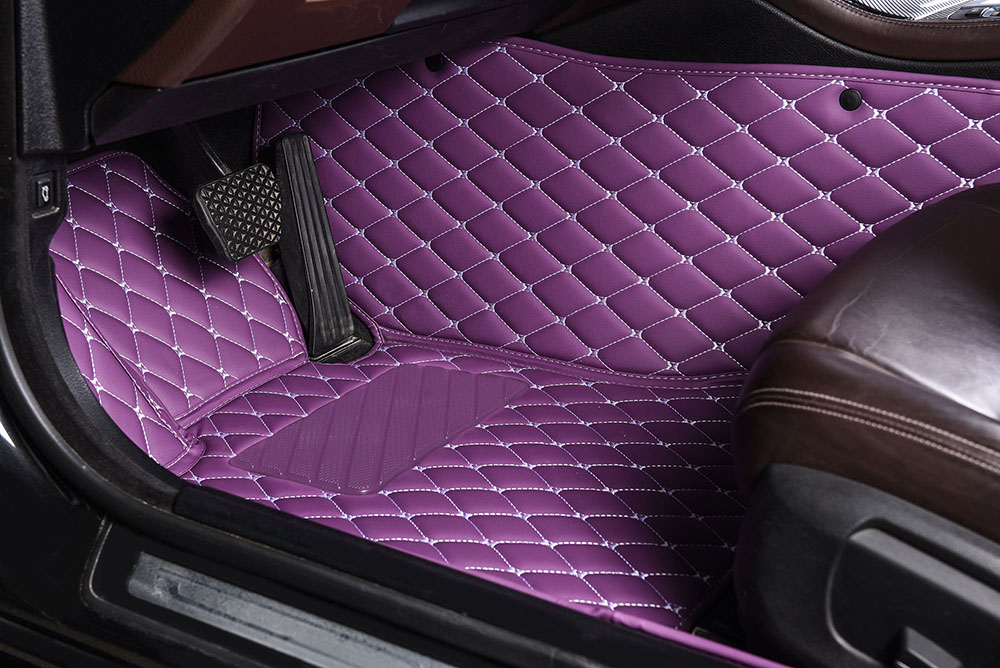 Shop Purple Luxury Leather Diamond Car Mats