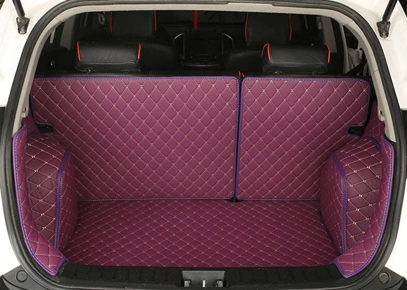 Shop Purple Full Cover Luxury Leather Diamond Trunk Car Mats